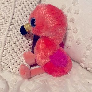 Ty Silk Plush Beanie Baby Boo's 7" Pink Flamingo 2017 GILDA Retired P12